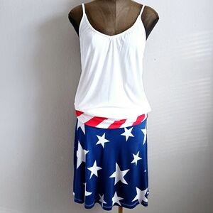 Lascana Dress Women's Size 10 Red White & Blue Stars and Stripes NWT